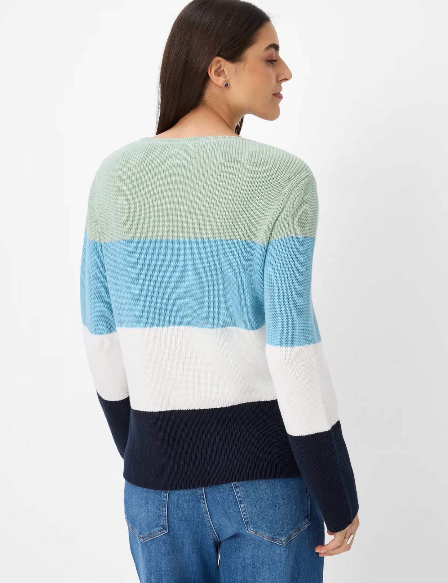 Brax Leslie Cotton Knit Colour Block Sweater