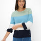 Brax Leslie Cotton Knit Colour Block Sweater