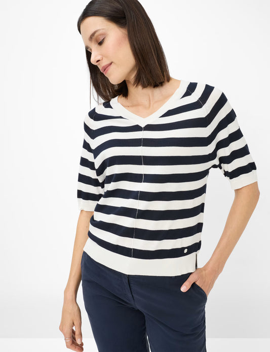 Brax Lesley Striped Fine Knit Top