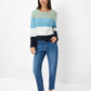 Brax Leslie Cotton Knit Colour Block Sweater