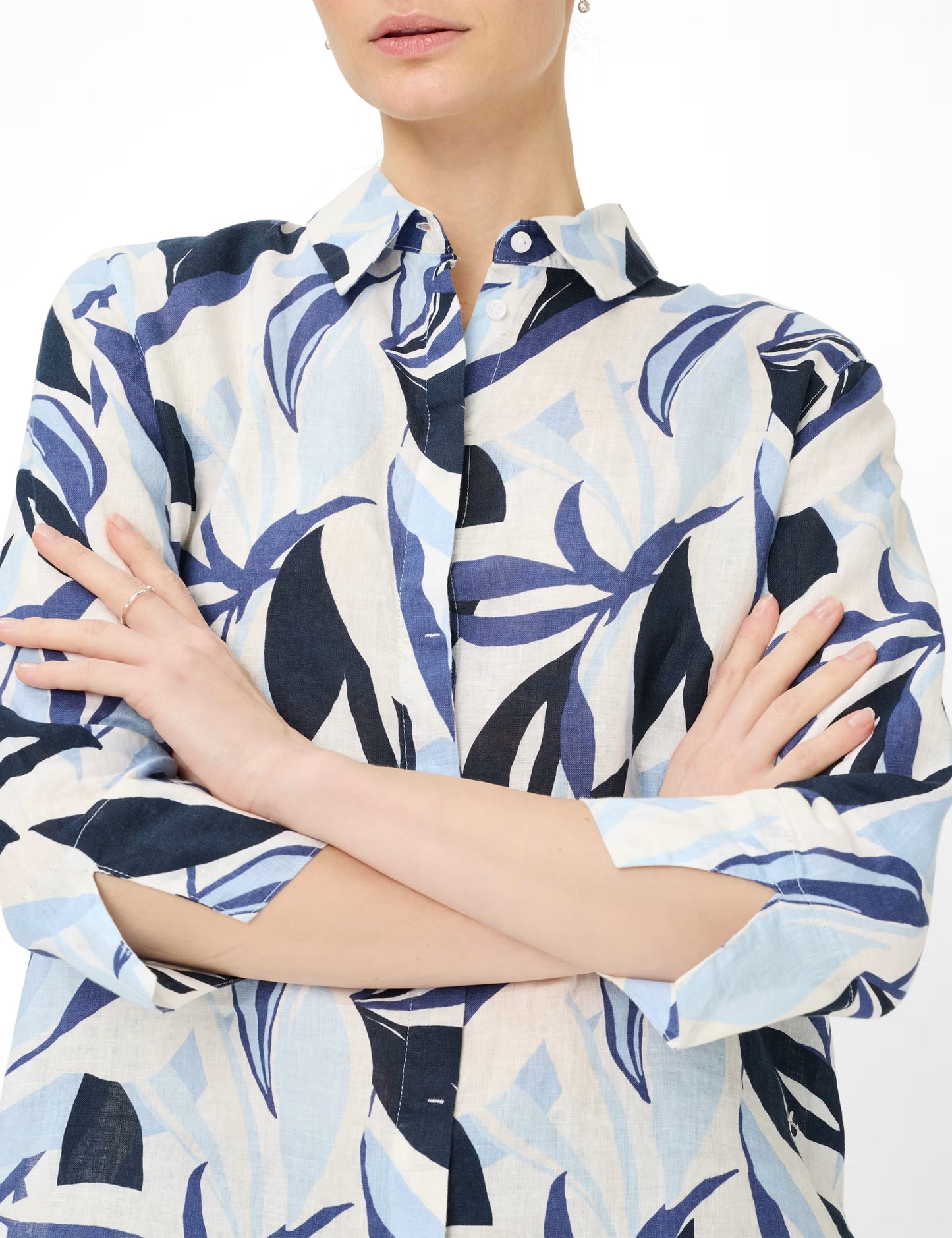 Brax Vicki Linen Print Shirt