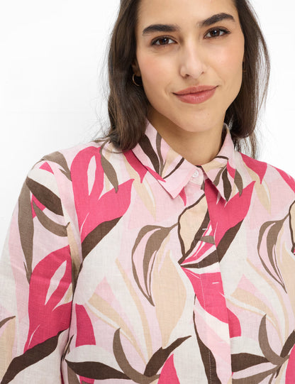 Brax Vicki Linen Print Shirt
