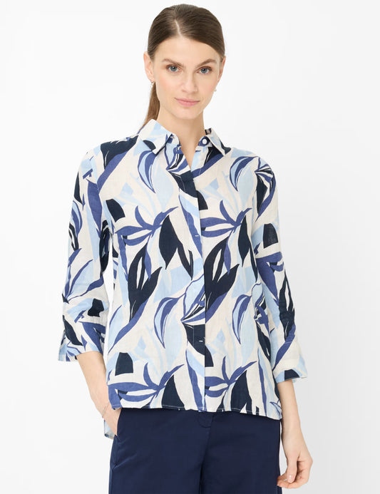 Brax Vicki Linen Print Shirt