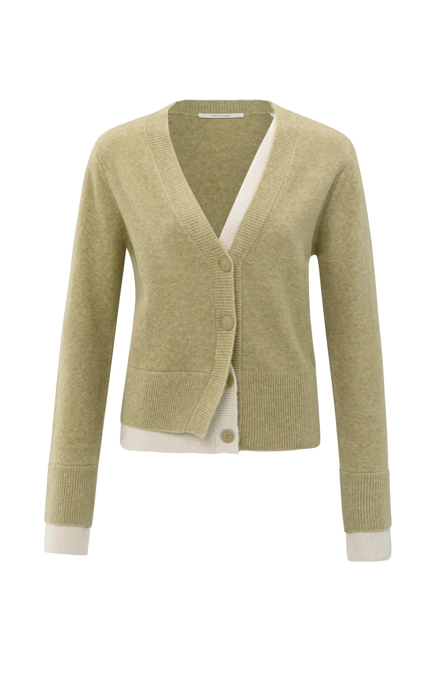 YAYA Contrast Detail Cardigan