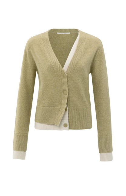 YAYA Contrast Detail Cardigan