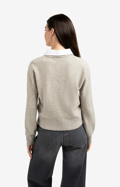 YAYA Cardigan with Detachable Collar