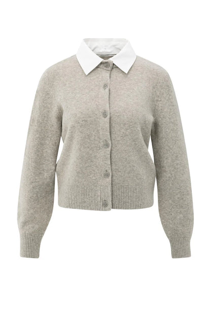 YAYA Cardigan with Detachable Collar