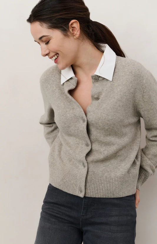 YAYA Cardigan with Detachable Collar