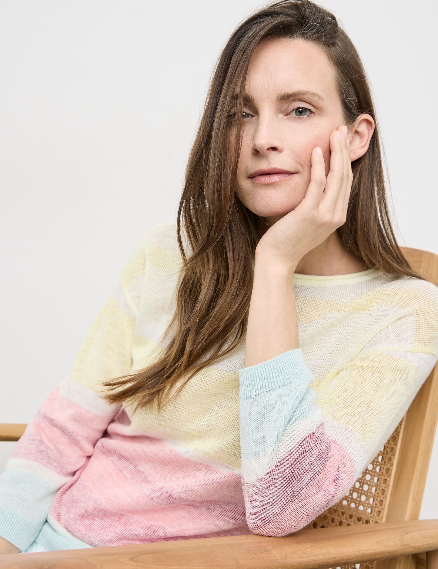 Gerry Weber Linen/Cotton Blend Stripe Sweater