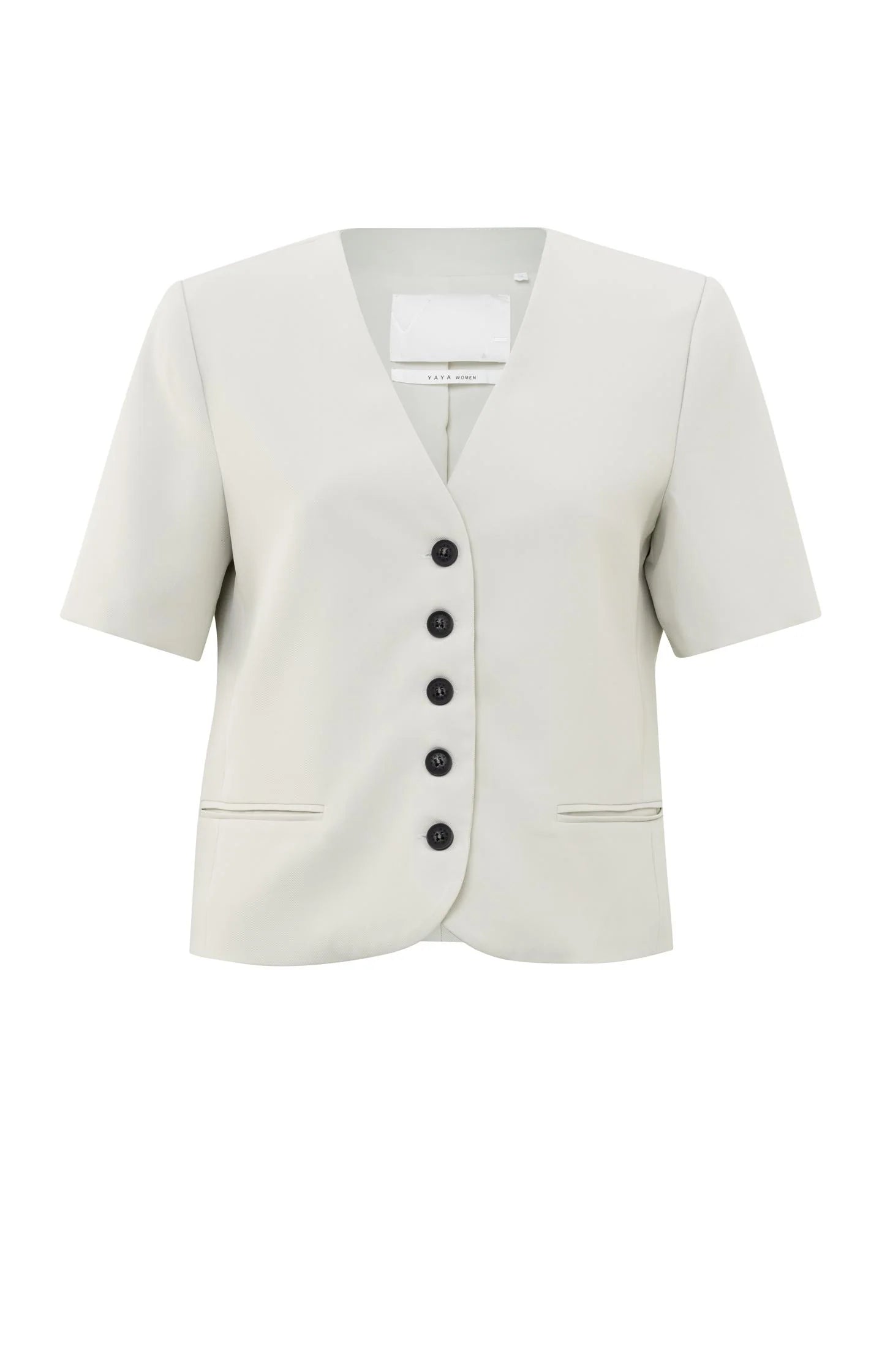 YAYA Short Sleeve Cropped Blazer