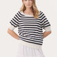 Part Two Glennie Stripe Linen/Cotton Knit Top