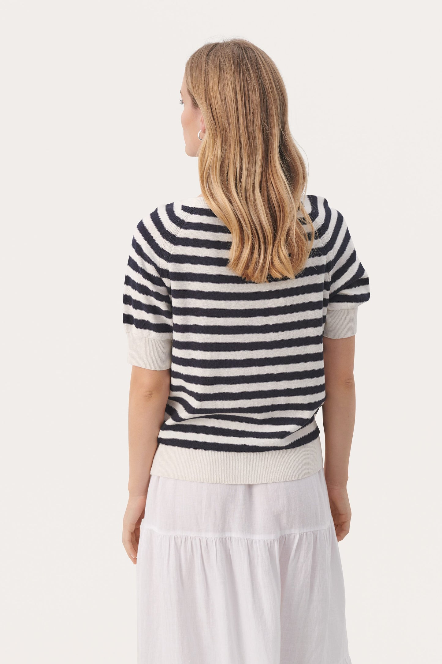 Part Two Glennie Stripe Linen/Cotton Knit Top