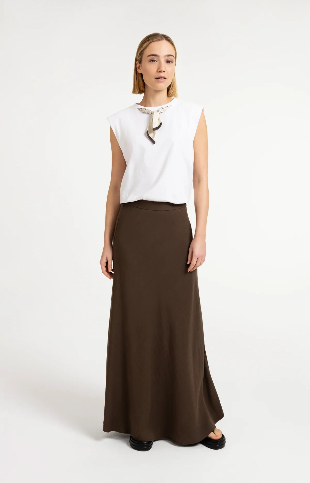 YAYA Sleeveless Top with Scarf