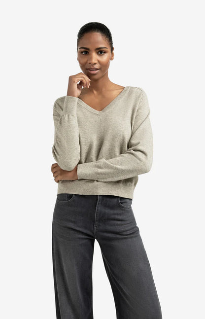 YAYA Double V-Neck Sweater