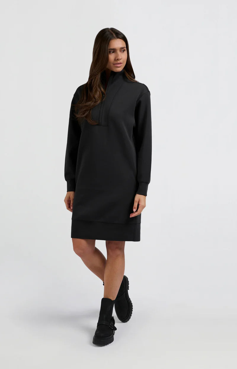 YAYA Sweat Dress with Half Zip