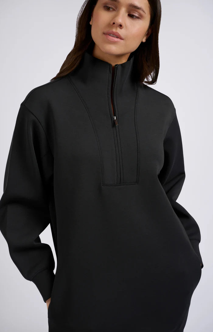 YAYA Sweat Dress with Half Zip