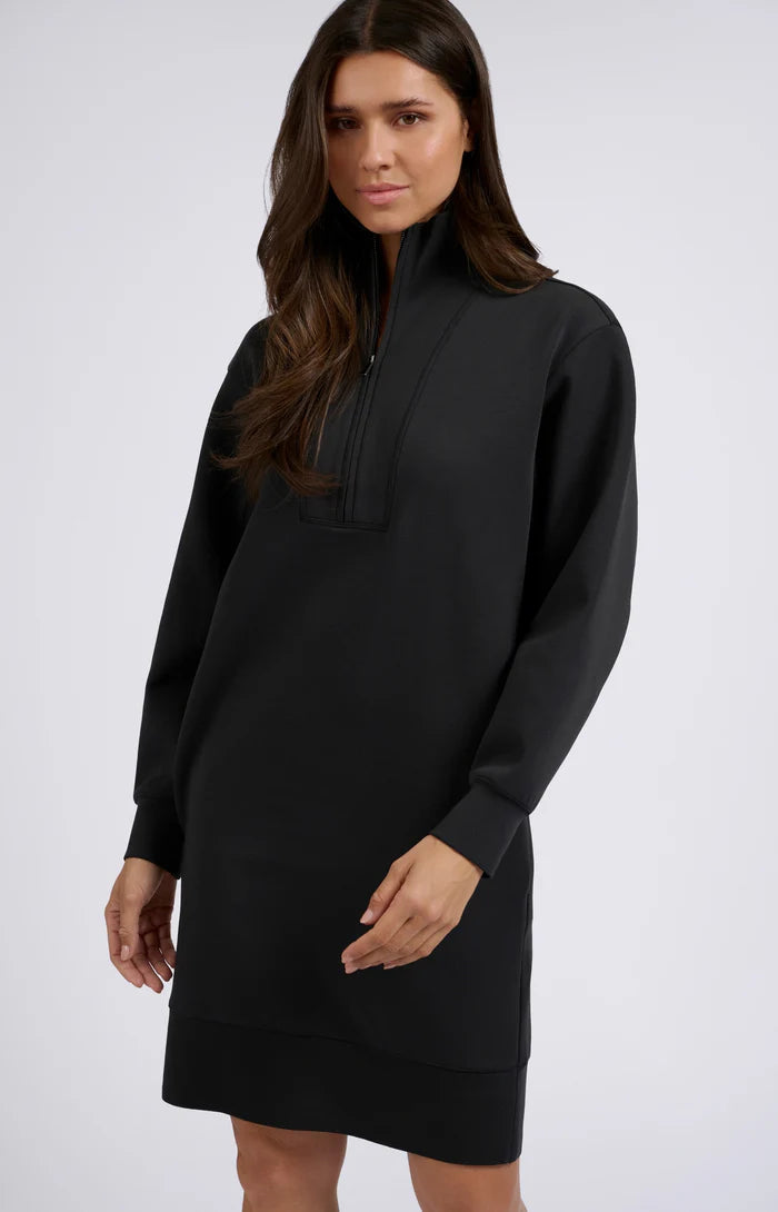 YAYA Sweat Dress with Half Zip