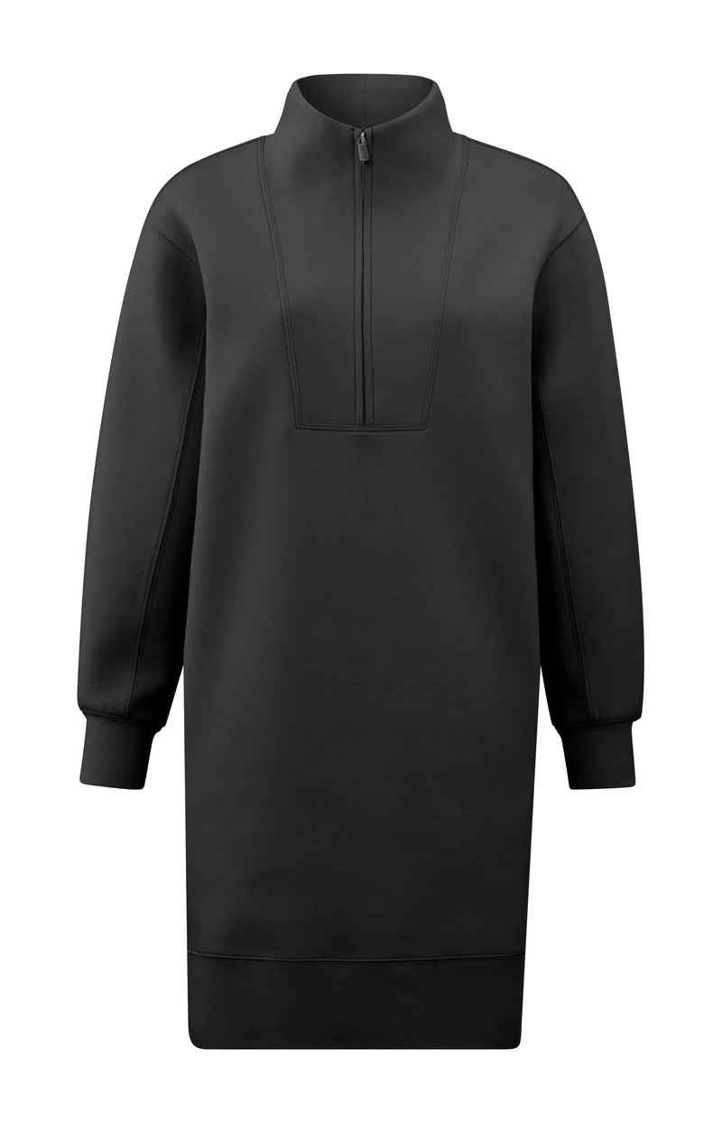 YAYA Sweat Dress with Half Zip