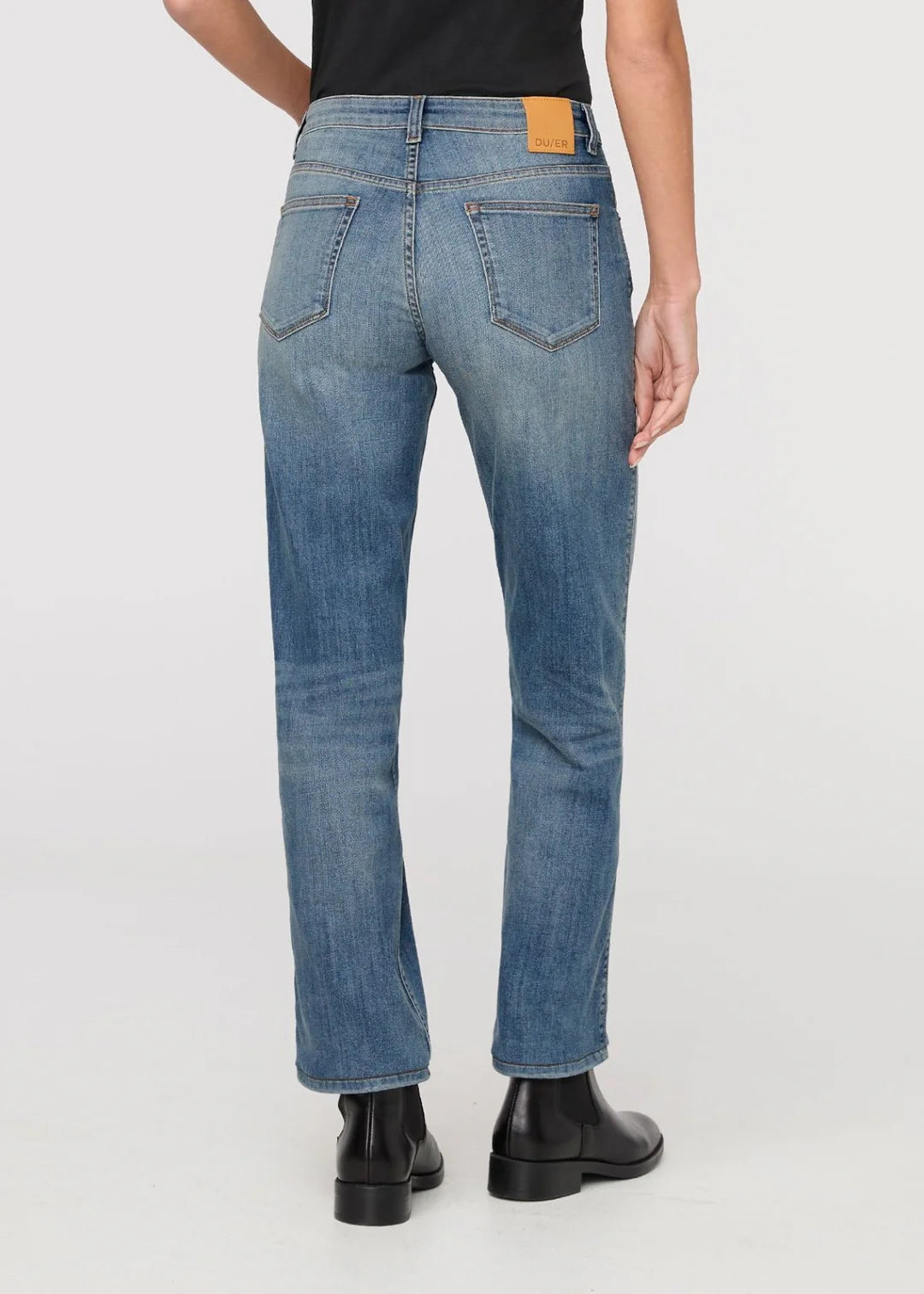 DUER Performance Denim Mid Rise Straight