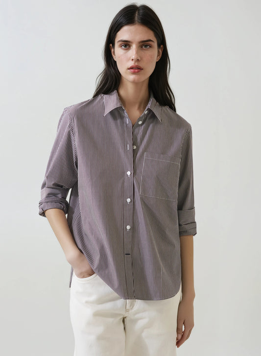 Patrick Assaraf Cotton Boyfriend Shirt