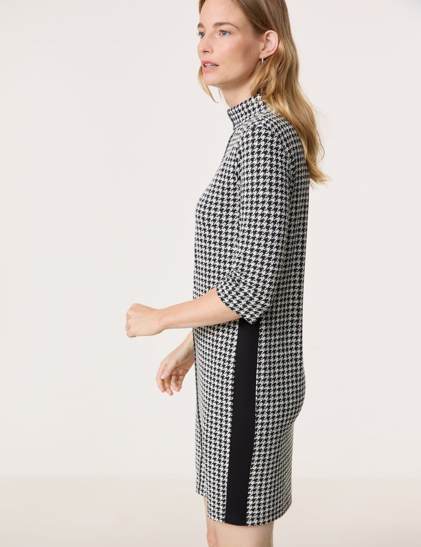 Gerry Weber Mock Neck Houndstooth Print Dress