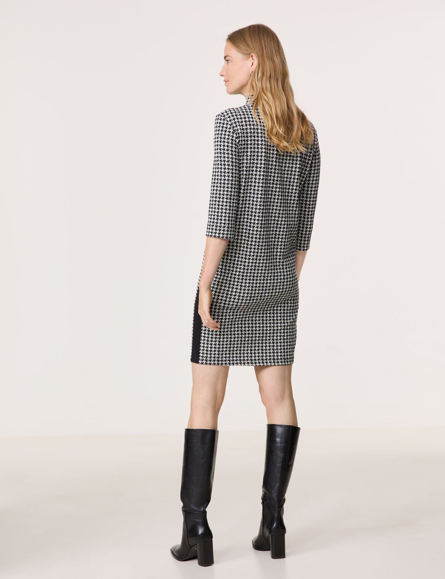 Gerry Weber Mock Neck Houndstooth Print Dress