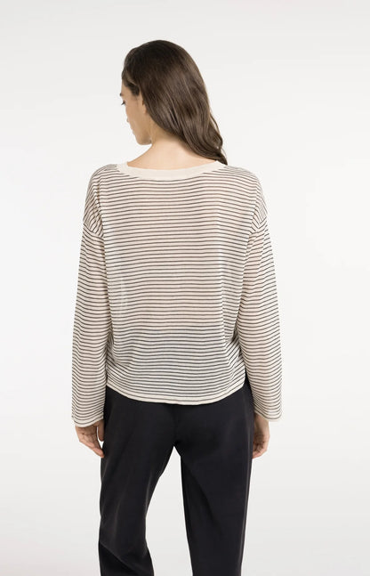 YAYA Fine Knit Stripe Sweater