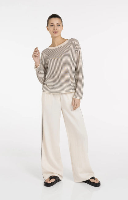 YAYA Fine Knit Stripe Sweater