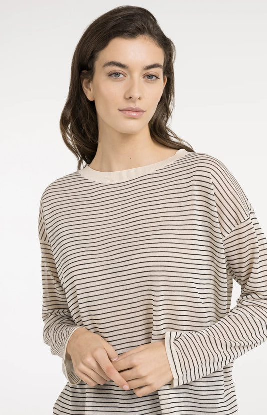 YAYA Fine Knit Stripe Sweater