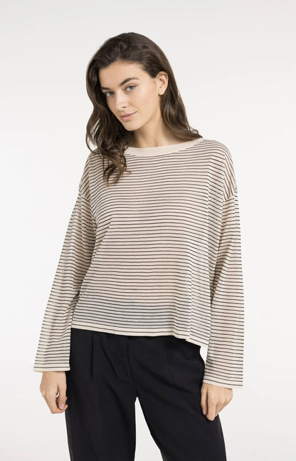 YAYA Fine Knit Stripe Sweater