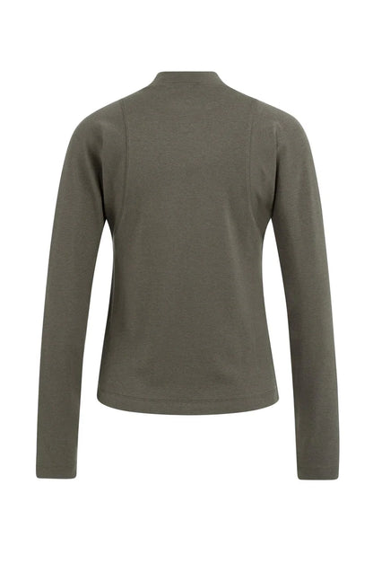 YAYA Fitted Jersey Long Sleeve Mock Neck Top