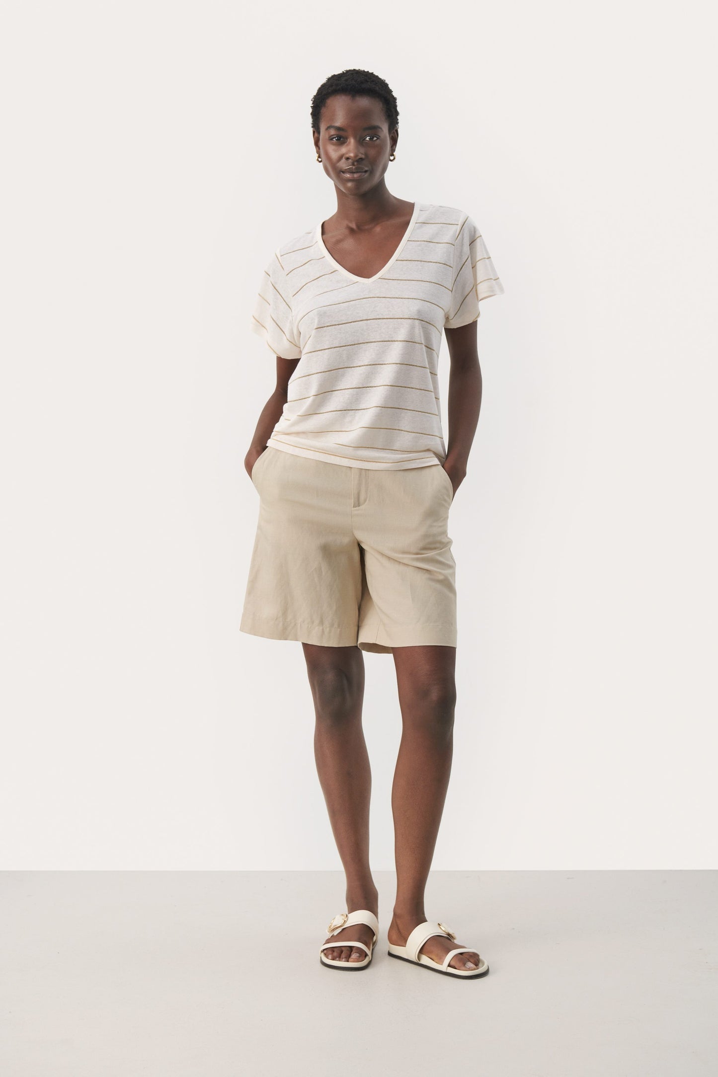 Part Two Gesigne Stripe Linen T-Shirt