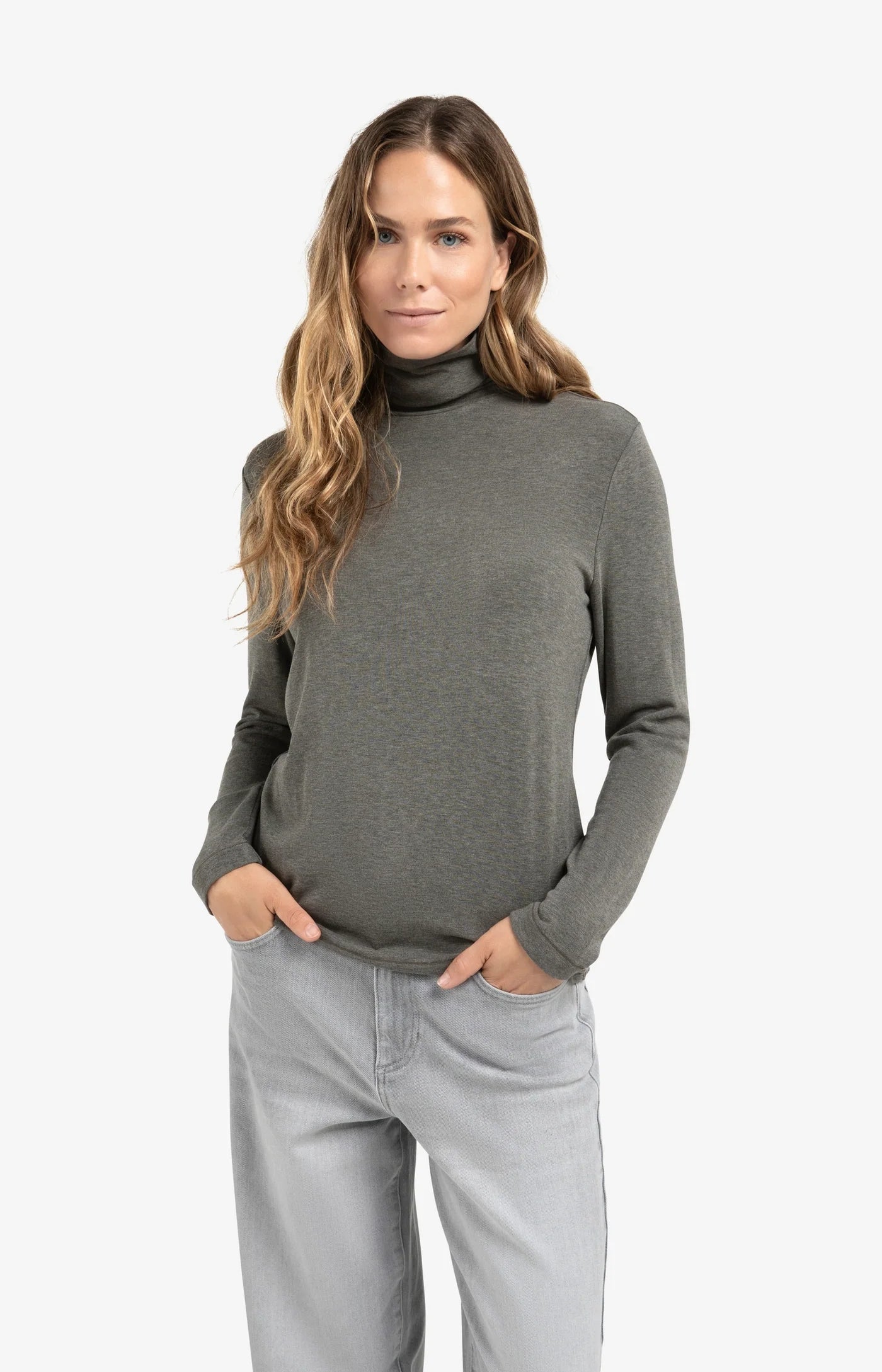 YAYA Jersey Knit Turtleneck