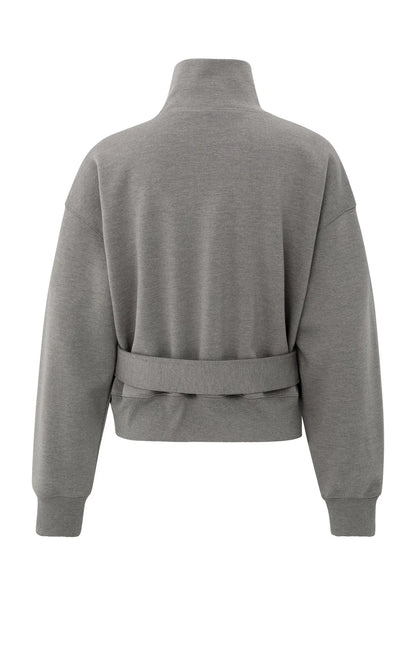YAYA High Neck Belted Sweatshirt