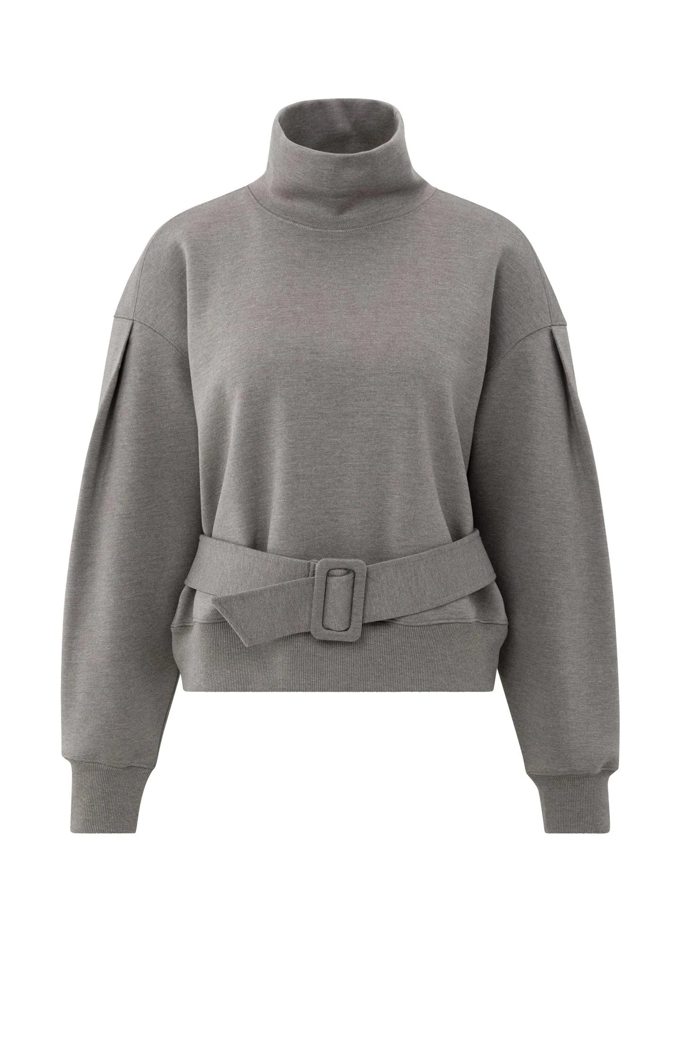 YAYA High Neck Belted Sweatshirt