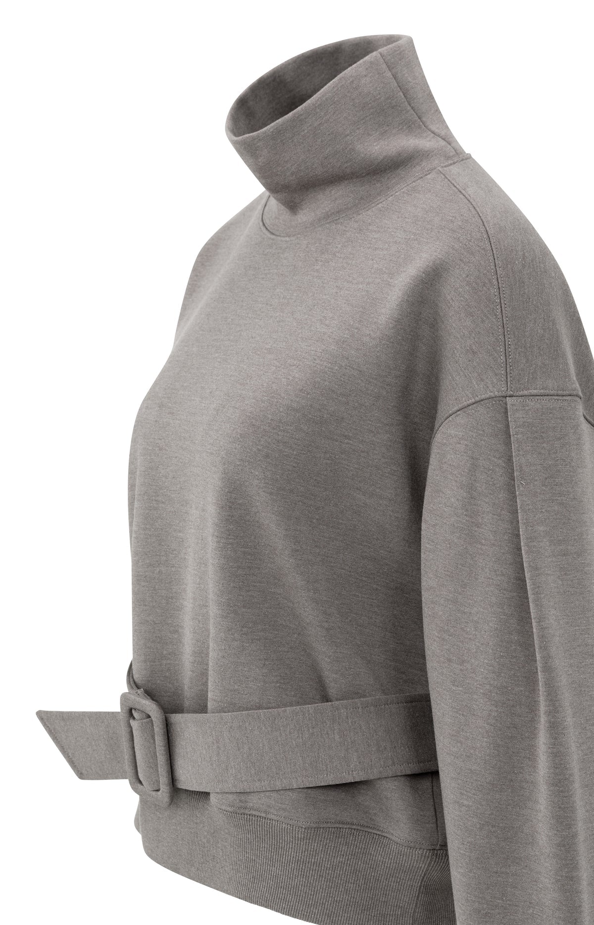 YAYA High Neck Belted Sweatshirt