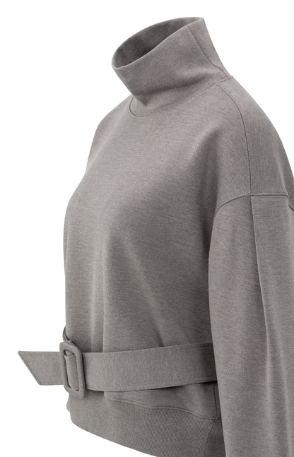 YAYA High Neck Belted Sweatshirt
