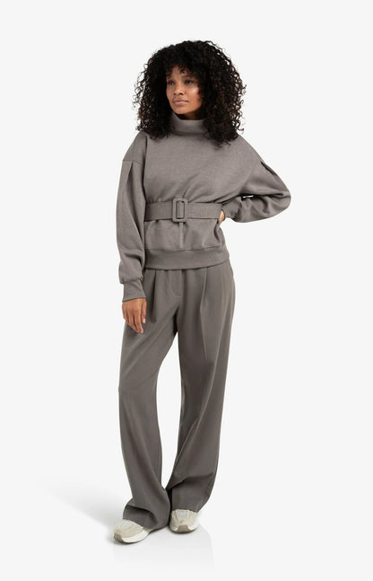 YAYA High Neck Belted Sweatshirt