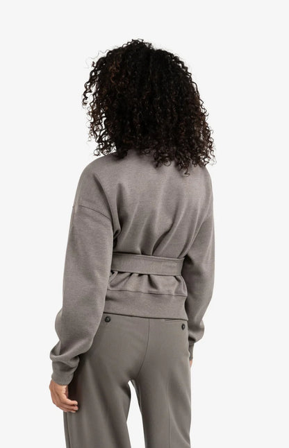 YAYA High Neck Belted Sweatshirt
