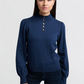 YAYA Soft Turtleneck with Button Detail