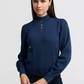 YAYA Soft Turtleneck with Button Detail