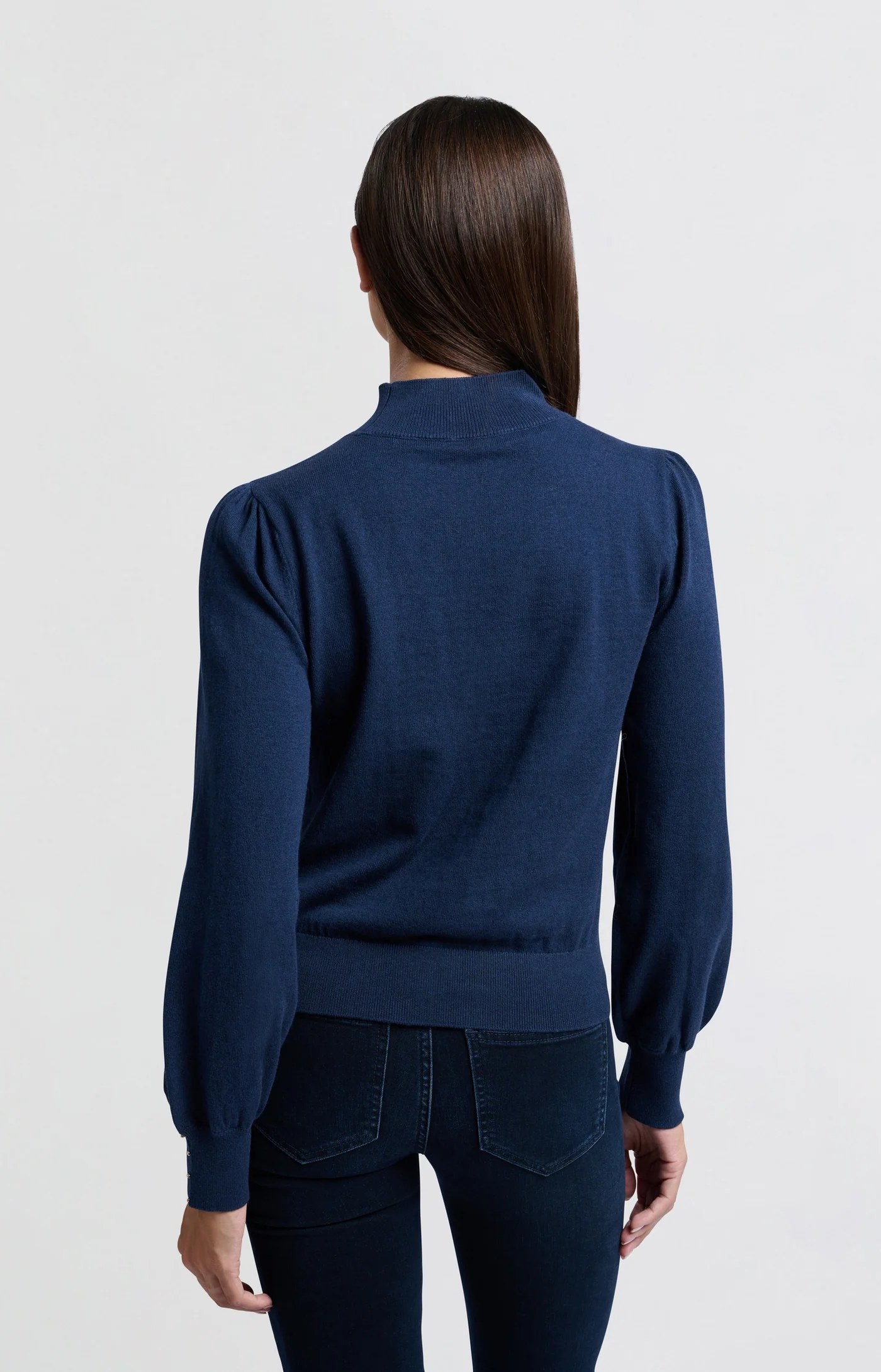 YAYA Soft Turtleneck with Button Detail