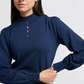 YAYA Soft Turtleneck with Button Detail