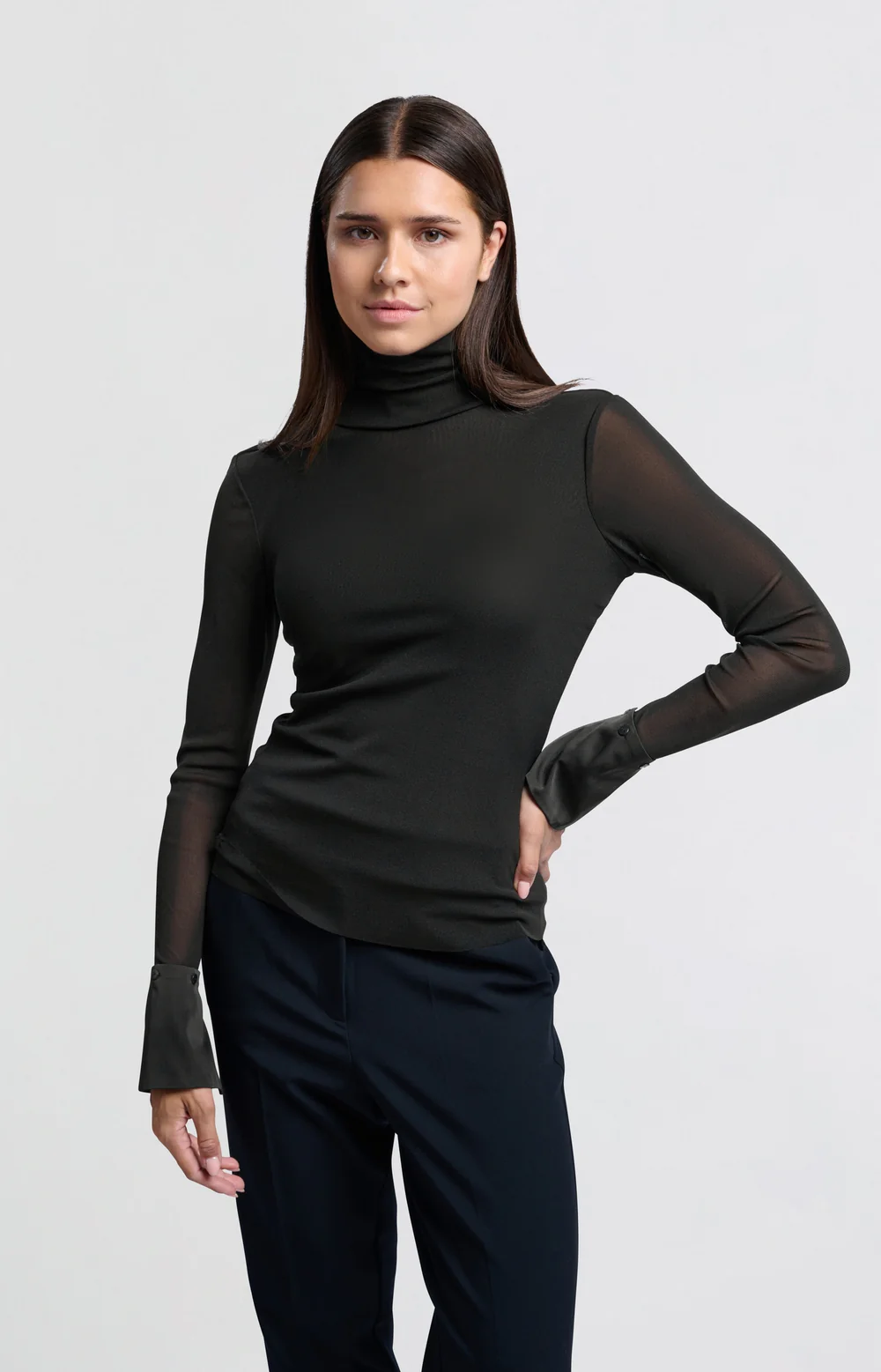 YAYA Mesh Top with Removable Cuffs