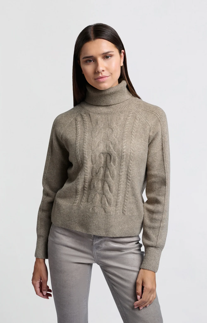 YAYA Cable Knit Turtleneck Sweater