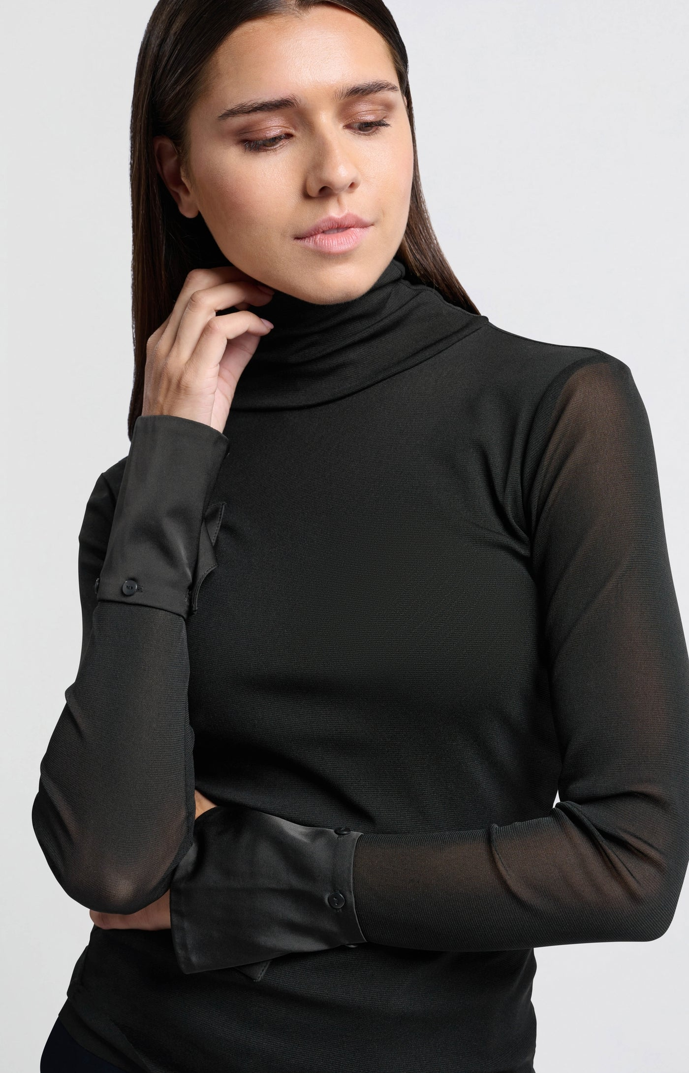 YAYA Mesh Top with Removable Cuffs