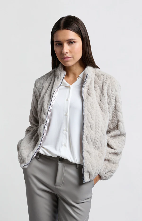 YAYA Faux Fur Cable Jacket