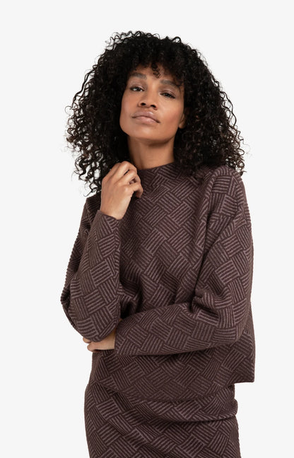 YAYA Jacquard Print Sweater