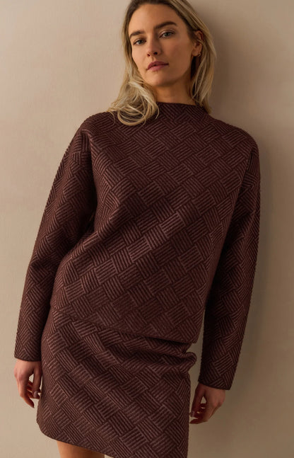 YAYA Jacquard Print Sweater