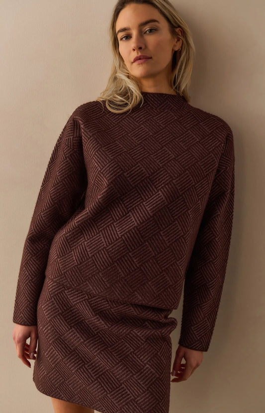 YAYA Jacquard Print Sweater